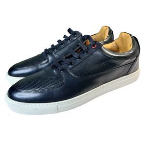 Viktor Men's Leather Sneakers 12 Black Comfort Footbed Handcrafted in Portugal